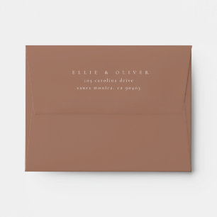 Mocha Mousse Boho Photo Wedding Modern Envelope