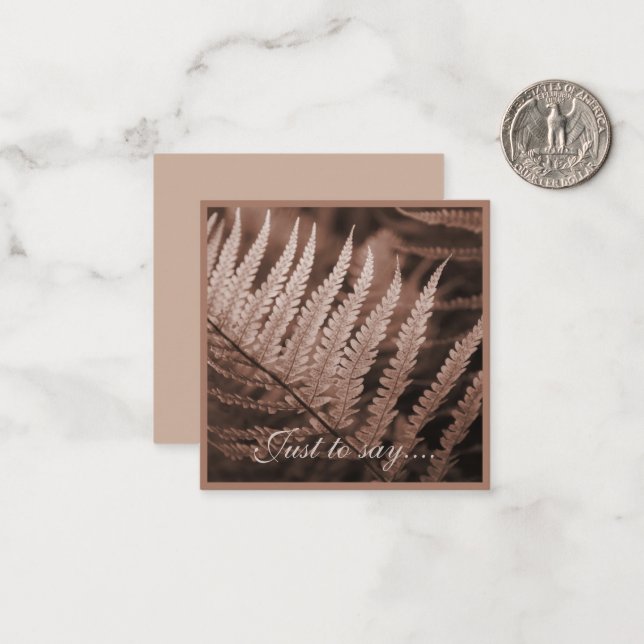 Mocha Mousse Botanic Foliage Card (Front/Back In Situ)