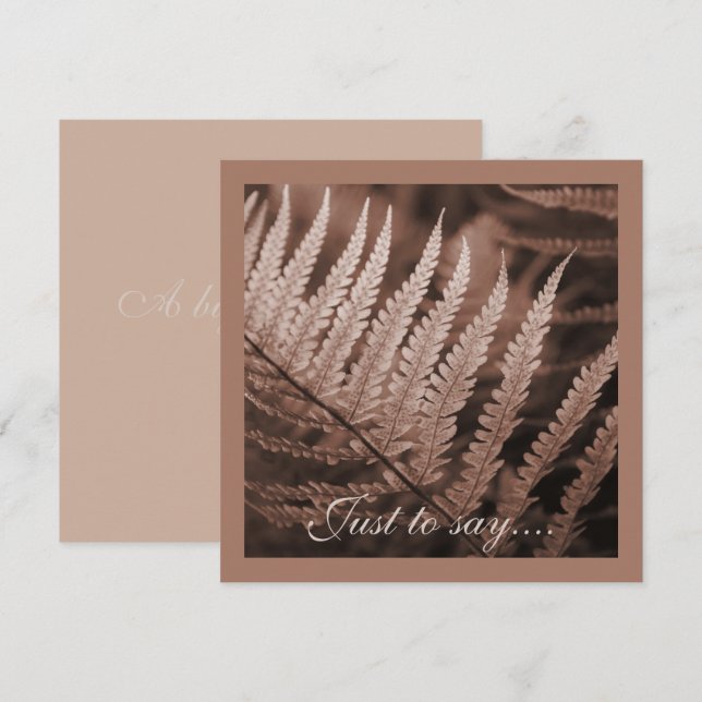 Mocha Mousse Botanic Foliage Thank You Card (Front/Back)