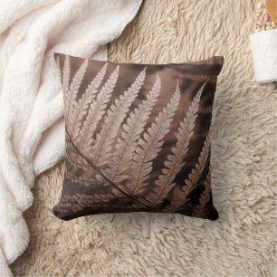 Mocha Mousse Botanic Foliage Throw Pillow