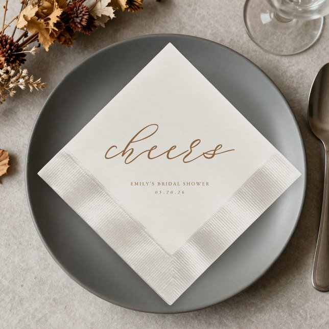 Mocha Mousse Bridal Shower Napkins (Creator Uploaded)