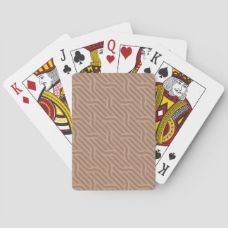 Mocha Mousse Brown Buffed Beige Wavy Line Pattern Playing Cards