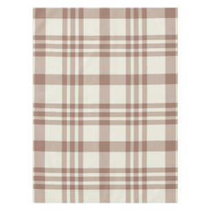 Mocha Mousse Brown Plaid Tartan Pattern  Tablecloth