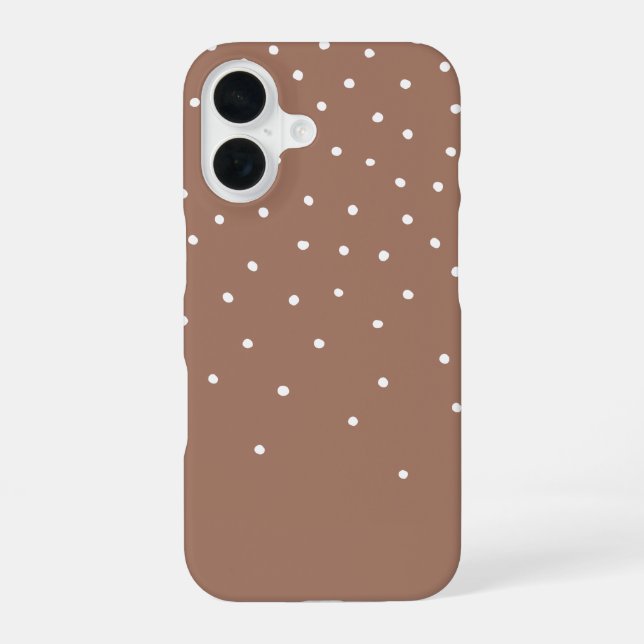Mocha Mousse Brown Tiny Polka Dot 2025 iPhone 16 Case (Back)