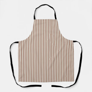 Mocha Mousse Cannoli Cream Vertical Stripe Pattern Apron