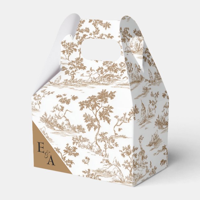 Mocha Mousse / Copper Toile,  Favor Box (Front Side)