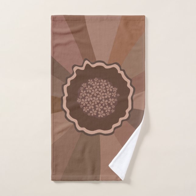 Mocha Mousse Daisy Floral Bath Towel Set (Hand Towel)
