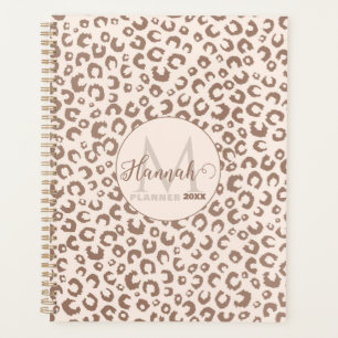 Mocha Mousse et crème Tan Leopard Motif