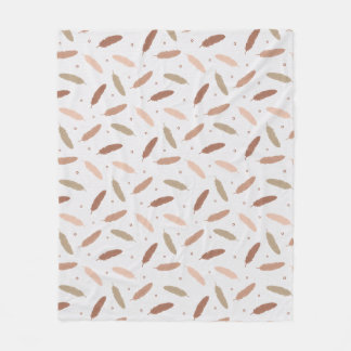 Mocha Mousse Feathers Fleece Blanket