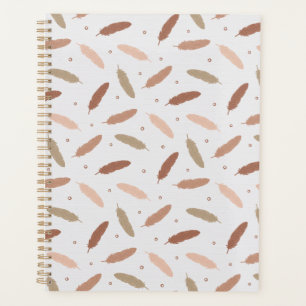 Mocha Mousse Feathers Planner