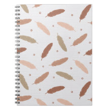 Mocha Mousse Feathers Spiral Notebook