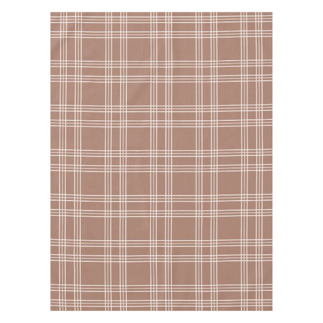 Mocha Mousse Gingham Tablecloth (Front)