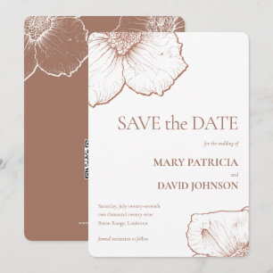 Mocha Mousse Modern Minimalist Floral Wedding 🌿💍 Save The Date