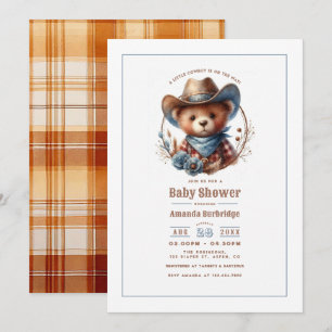 Mocha Mousse Rustic Little Cowboy Baby Shower Invitation