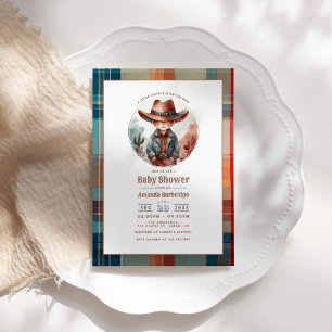 Mocha Mousse Rustic Western Cowboy Baby Shower Invitation