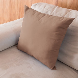 Mocha Mousse Solid Brown Throw Pillow