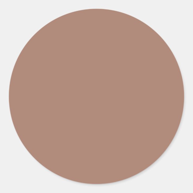 Mocha Mousse Solid Colour Classic Round Sticker (Front)