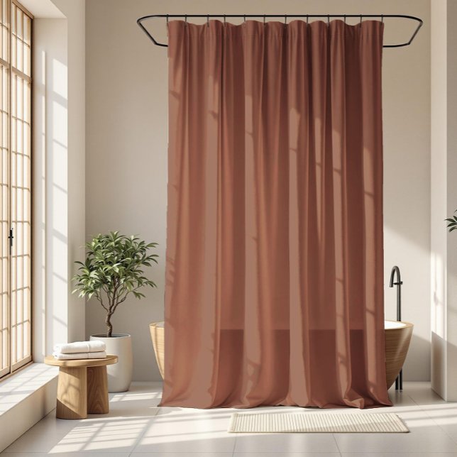 Mocha Mousse Solid Colour Light Chocolate Brown  (Mocha Mousse solid color minimalist design shower curtain.)