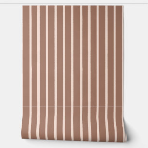 Mocha Mousse Stripes Wallpaper