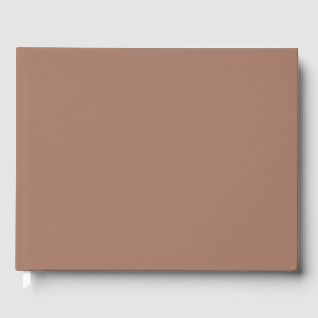 Mocha Mousse Trendy Elegant Solid Colour  Guest Book (Front)
