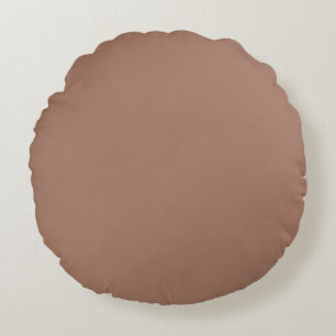 Mocha Mousse Trendy Elegant Solid Colour Round Pillow