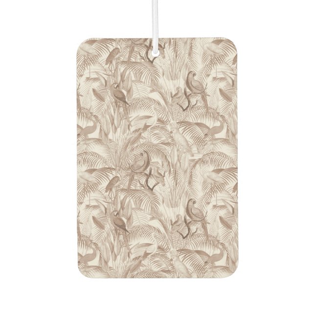  Mocha Mousse Tropical Birds and Palm Leaves Air Freshener (Front)