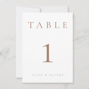 Mocha Mousse & White Wedding/Event Table Number