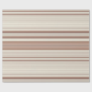 Mocha Orange Brown and Cream Stripes Wrapping Paper