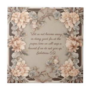 Mocha Peach Bible Verse  Tile