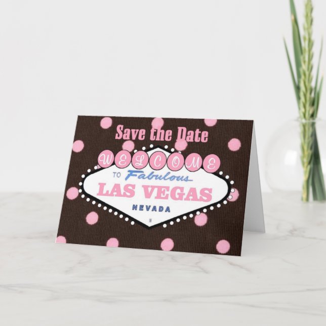 Mocha Pink Las Vegas Save the Date Card (Front)