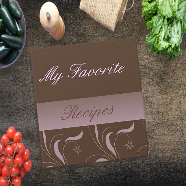 Mocha Pink Recipe Book Binder (Mocha Pink Recipe Book Binder)