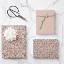 Mocha Rococo Revival Mandala Art Deco Scallop