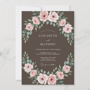 Mocha Romantic Nature Wedding Invitation