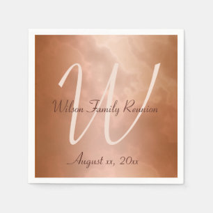 Mocha Rose Marble Personalized Napkin