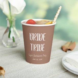 Mocha Simple Style Wedding Bride Tribe Paper Cups