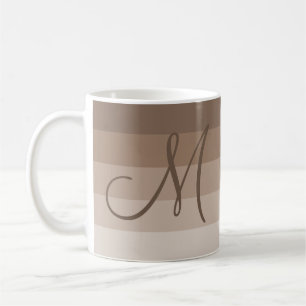 Mocha Stripes Personalized Coffee Mug