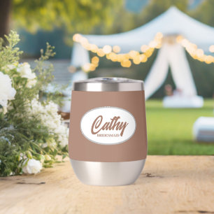 Mocha Stylized Name Wedding Bridesmaid