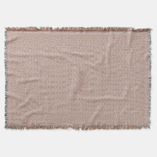 Mocha Tan Greek Key Pattern Throw Blanket