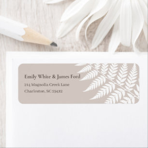 Mocha Taupe White Fern Return Address