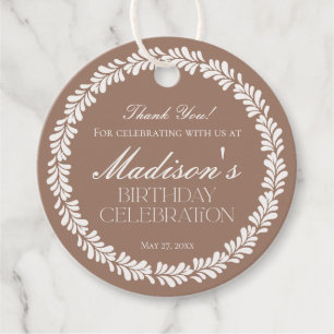 MochaBrown Talavera Spanish Fiesta Birthday Circle Favour Tags