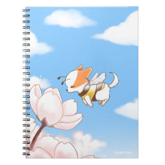 Mochi Bee Bumble Bee Doggy Puppy and Sakura Notebook