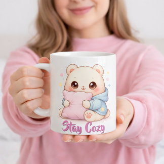 Mochi Cuddle Bear Cute Kawaii Style Pillow Hug Coffee Mug
