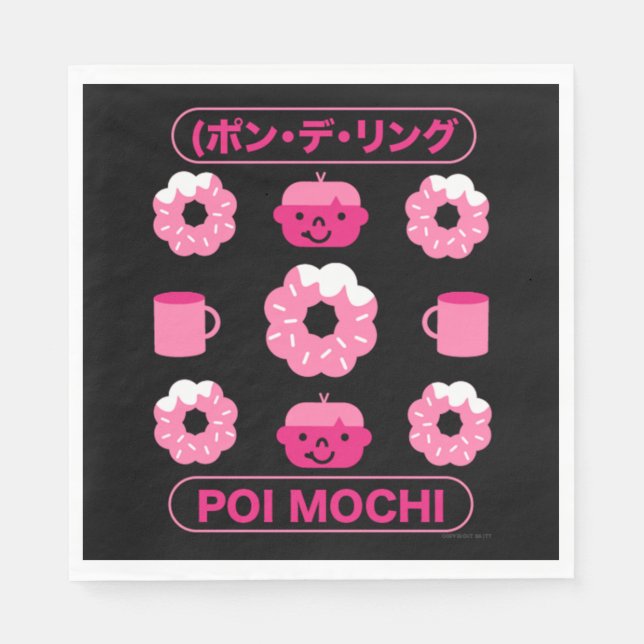 Mochi Donuts Poi Mochi And Coffee  Napkin (Front)