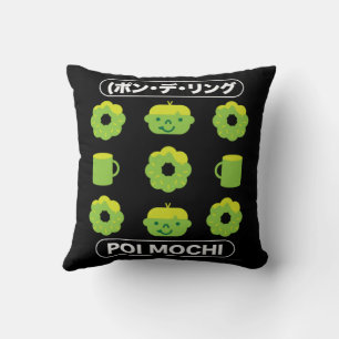 Mochi Donuts Poi Mochi And Coffee    Throw Pillow