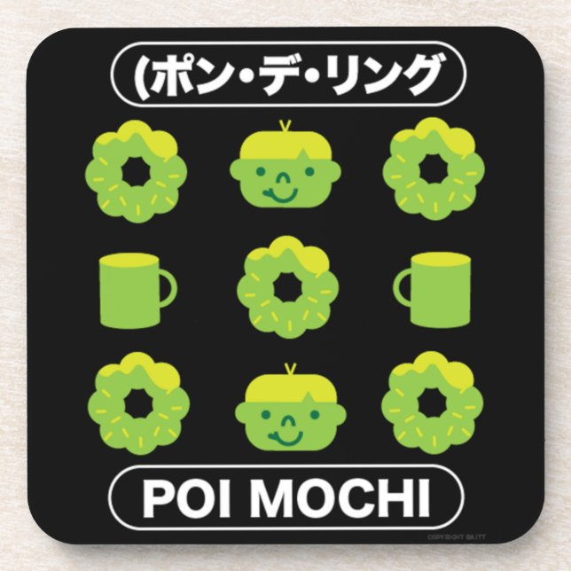 Mochi Doughnuts Poi Mochi And Coffee   Coaster (Front)