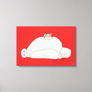 Mochi Laying on Baymax Canvas Print