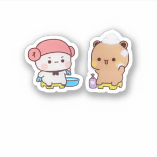 Mochi Panda And Brownie Bear Enjoying The Bath