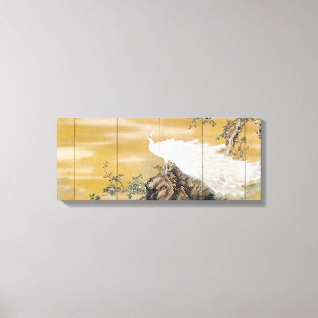 Mochizuki Gyokkei White Peafowl Canvas Print (Front)
