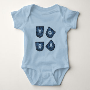 Mock Denim Pockets - Baby Yoga Clothes Bodysuit