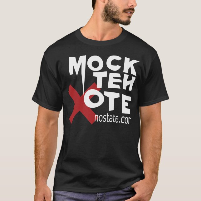 Mock Teh VoteX Black T-Shirt (Front)